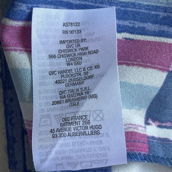 QVC Bob Mackie Blouse Womens Plus Size 1X Abstract Striped 3/4 Sleeve Artsy - Picture 5 of 10